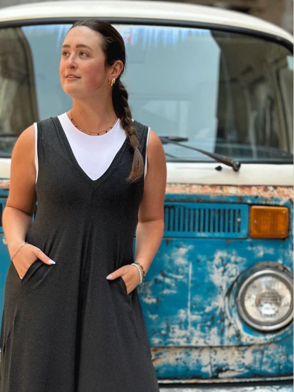 Suger Black- Farmer Jumpsuit with Pockets